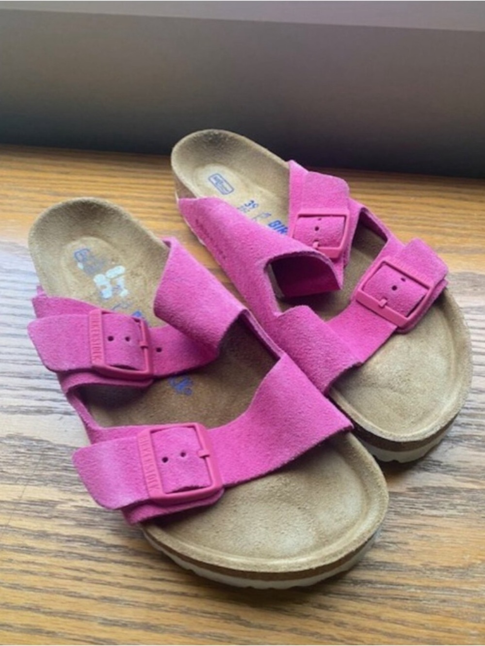 Birkenstock sandals pink worn once